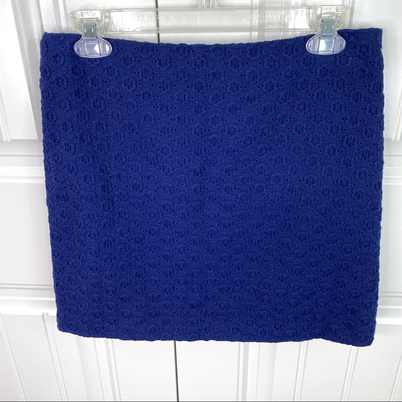 Cynthia Steffe Erica Eyelet Mini Skirt Midnight 10 - Picture 1 of 4